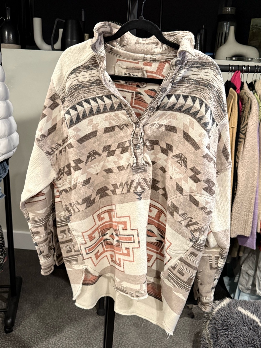 Free people Arizona  Pullover in Cream and Taupe